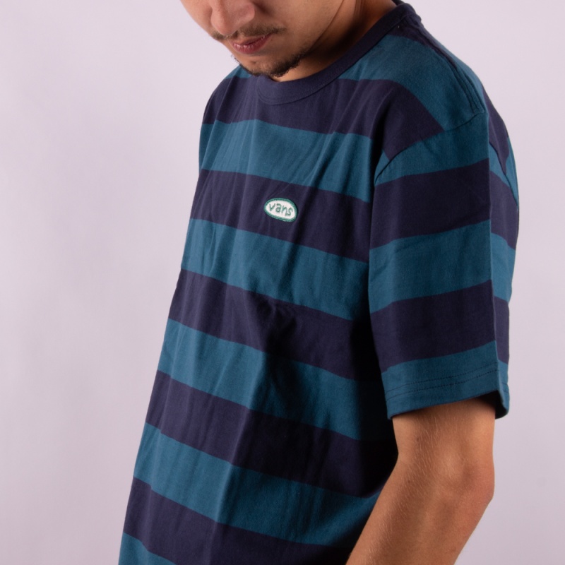 Camiseta Vans Multiplier SS Stripe Azul Escuro